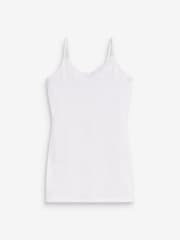 Black/White Lace Trim Cotton Blend Longline Vests 2 Pack - Image 6 of 8