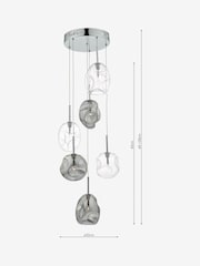 Dar Lighting Silver Quinn 6 Light Ceiling Light Pendant - Image 2 of 4