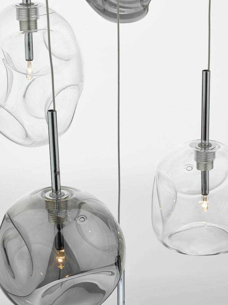 Dar Lighting Silver Quinn 6 Light Ceiling Light Pendant - Image 4 of 4 Dar Lighting Silver Quinn 6 Light Ceiling Light Pendant - Image 4 of 4