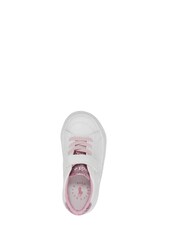 Polo Ralph Lauren White/Pink Kids Glitter Ryley Trainers - Image 3 of 4