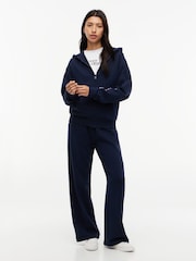 Tommy Hilfiger Blue Essential Terry Relaxed Zip-Thru Lounge Hoodie - Image 3 of 4