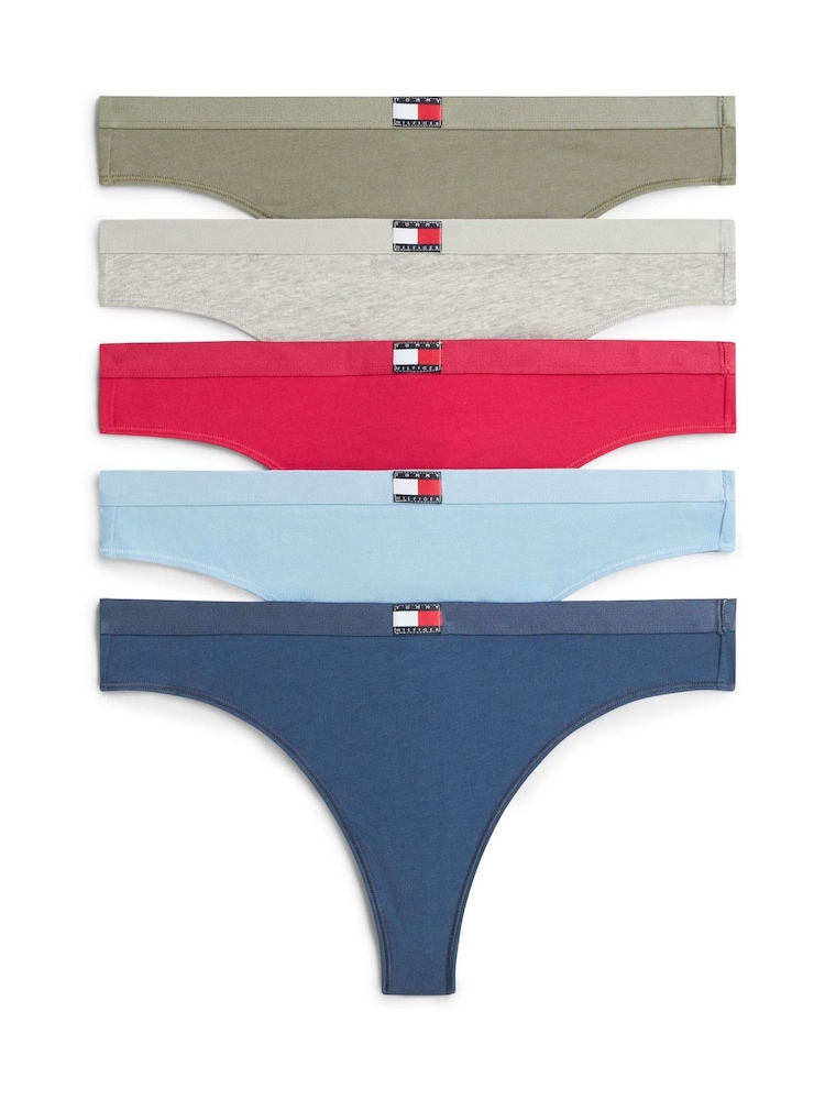 Tommy Hilfiger Pink 5-Pack Heritage Logo Thongs - Image 1 of 6 Tommy Hilfiger Pink 5-Pack Heritage Logo Thongs - Image 1 of 6