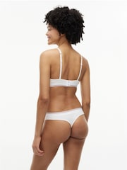Tommy Hilfiger White Heritage Flag Logo Ribbed Thong - Image 2 of 5