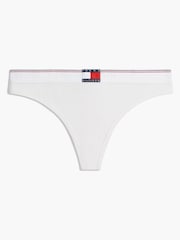 Tommy Hilfiger White Heritage Flag Logo Ribbed Thong - Image 5 of 5
