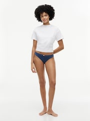 Tommy Hilfiger Blue Heritage Flag Logo Briefs 3 Pack - Image 4 of 6