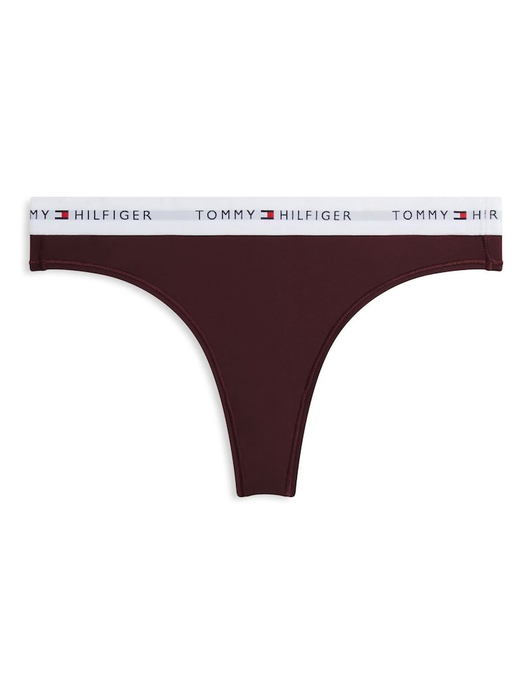 Tommy Hilfiger Brown Signature Logo Microfibre Thong - Image 5 of 5 Tommy Hilfiger Brown Signature Logo Microfibre Thong - Image 5 of 5