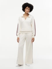Tommy Hilfiger Ivory Global Stripe Relaxed Lounge Rugby Jumper - Image 3 of 5
