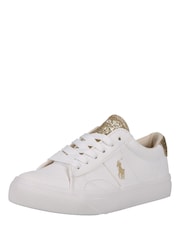 Polo Ralph Lauren Gold Kids Glitter Ryley Trainers - Image 2 of 4