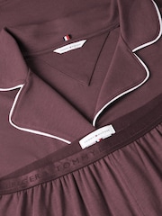 Tommy Hilfiger Brown Essential Piping Relaxed Pyjamas Set - Image 4 of 5