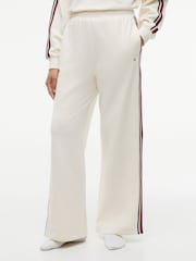 Tommy Hilfiger Cream Global Stripe Wide Leg Lounge Joggers - Image 1 of 5