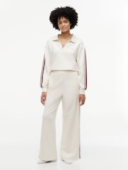 Tommy Hilfiger Cream Global Stripe Wide Leg Lounge Joggers - Image 3 of 5