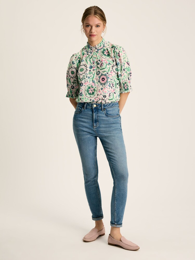 Joules Elle Green/Pink Frill Blouse - Image 2 of 6