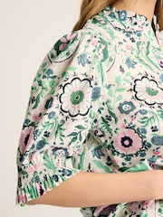 Joules Elle Green/Pink Frill Blouse - Image 4 of 6