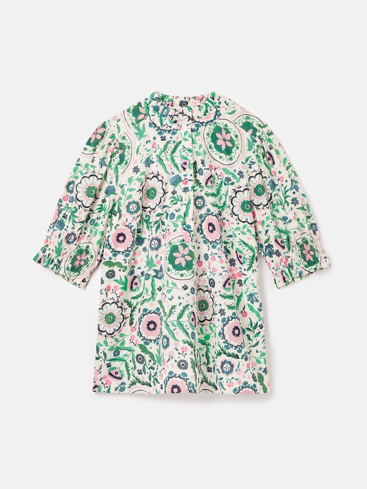 Joules Elle Green/Pink Frill Blouse - Image 6 of 6