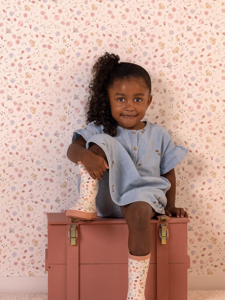 Little Dutch Pink Flowers and Butterflies Rainboots - Image 2 of 4