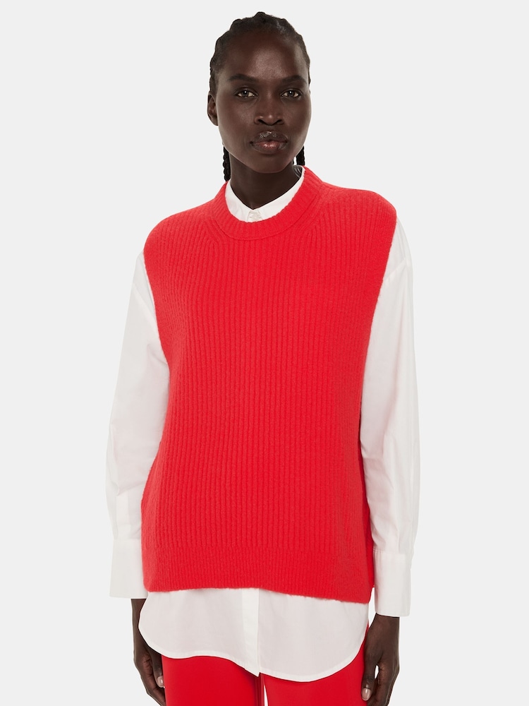 Whistles Red Textured Rib Tank - Image 1 of 5