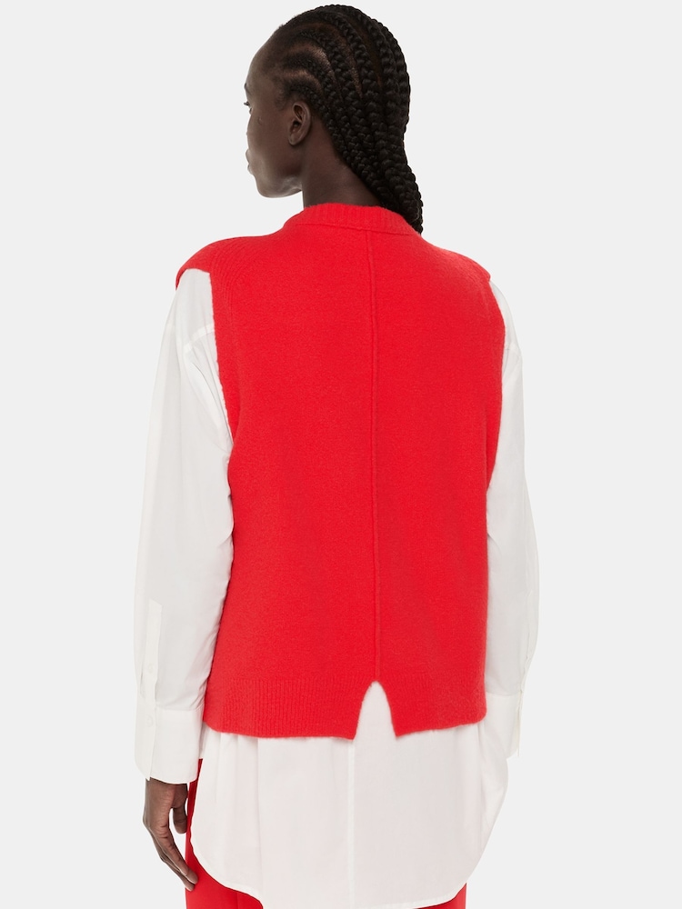 Whistles Red Textured Rib Tank - Image 2 of 5