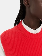 Whistles Red Textured Rib Tank - Image 4 of 5