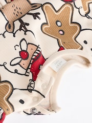 White/Red Character Christmas Baby Jersey 100% Cotton Dress With Tights Set (0mths-2yrs) - Image 5 of 7
