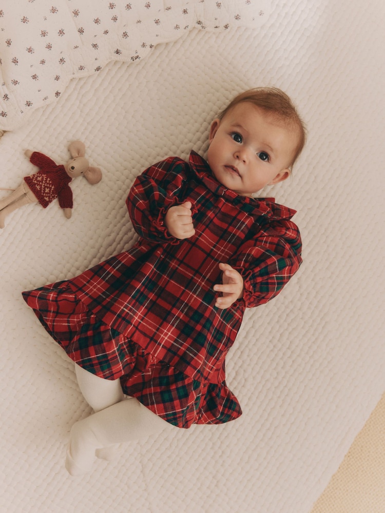 Red Check Baby Woven Dress (0mths-2yrs) - Image 2 of 9