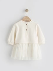 White Twofer Mesh Baby Dress (0mths-2yrs) - Image 2 of 7