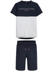 Tommy Hilfiger Essential Shorts-Set mit Farbblockdesign, Blau - Bild 1 von 2