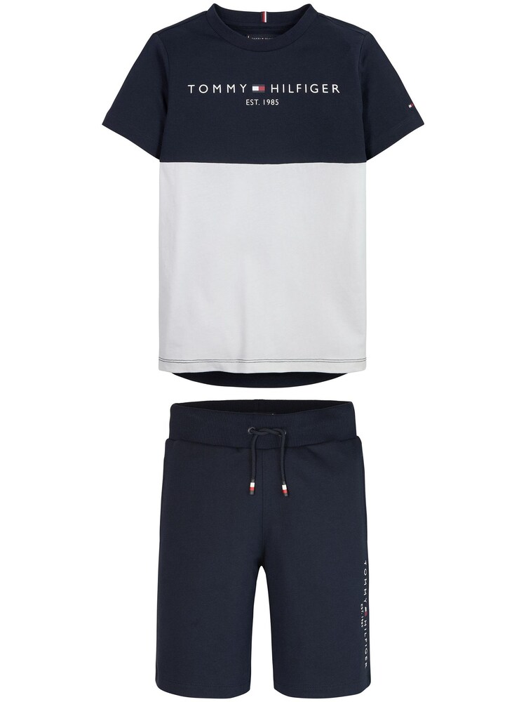 Tommy Hilfiger Essential Shorts-Set mit Farbblockdesign, Blau - Bild 1 von 2