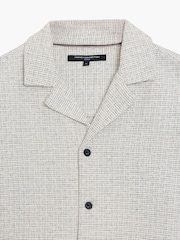 French Connection White Cotton Textured Relaxed Collar Button Long Sleeve Shacket - Image 6 of 6