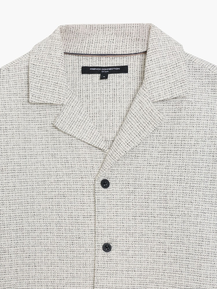 French Connection White Cotton Textured Relaxed Collar Button Long Sleeve Shacket - Image 6 of 6 French Connection White Cotton Textured Relaxed Collar Button Long Sleeve Shacket - Image 6 of 6