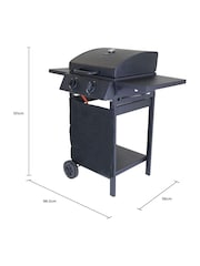 Charles Bentley Black Garden Deluxe 2 Burner Gas BBQ - Image 6 of 6