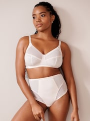 Cream Total Support Non Pad Non Wire Animal Print Mesh Bra with Side Support - Image 3 of 7