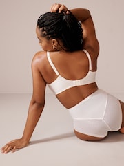 Cream Total Support Non Pad Non Wire Animal Print Mesh Bra with Side Support - Image 4 of 7