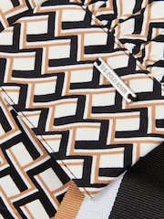 U.S. Polo Assn. Brown Womens Striped Trim Print Midi Dress - Image 7 of 7