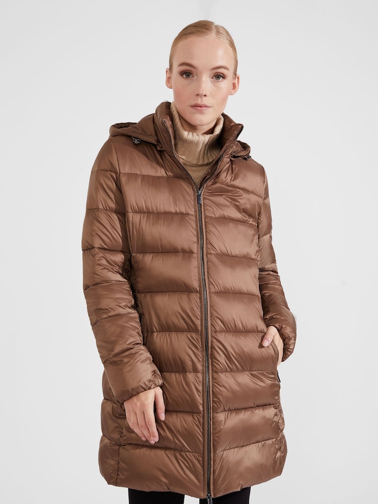 Hobbs Brown Petite Joelle Puffer Jacket - Image 1 of 4 Hobbs Brown Petite Joelle Puffer Jacket - Image 1 of 4