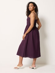 M&Co Purple Linen Blend Cornelli Dress - Image 3 of 5