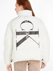 Calvin Klein Jeans Reversible 90s Puffer Brown Coat - Image 2 of 6