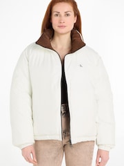 Calvin Klein Jeans Reversible 90s Puffer Brown Coat - Image 6 of 6