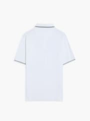 French Connection White Cotton Contrast Trim Button Short Sleeve Polo Shirt - Image 4 of 6