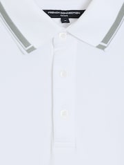 French Connection White Cotton Contrast Trim Button Short Sleeve Polo Shirt - Image 5 of 6