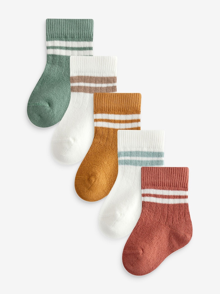 Brown Baby Socks 5 Pack (0mths-2yrs) - Image 1 of 6