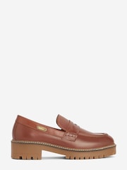 Barbour® Tan Brown Norma Leather Penny Loafers - Image 1 of 5