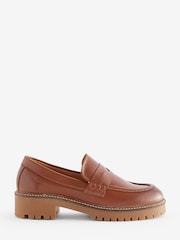 Barbour® Tan Brown Norma Leather Penny Loafers - Image 2 of 5