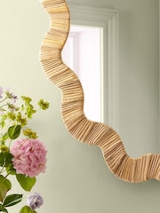 Nina Campbell Natural Hand Woven Scallop Frame Wall Mirror - Image 3 of 6