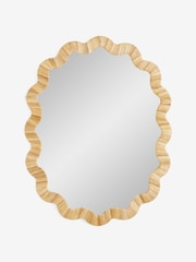 Nina Campbell Natural Hand Woven Scallop Frame Wall Mirror - Image 4 of 6