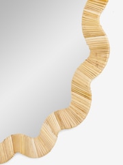 Nina Campbell Natural Hand Woven Scallop Frame Wall Mirror - Image 5 of 6