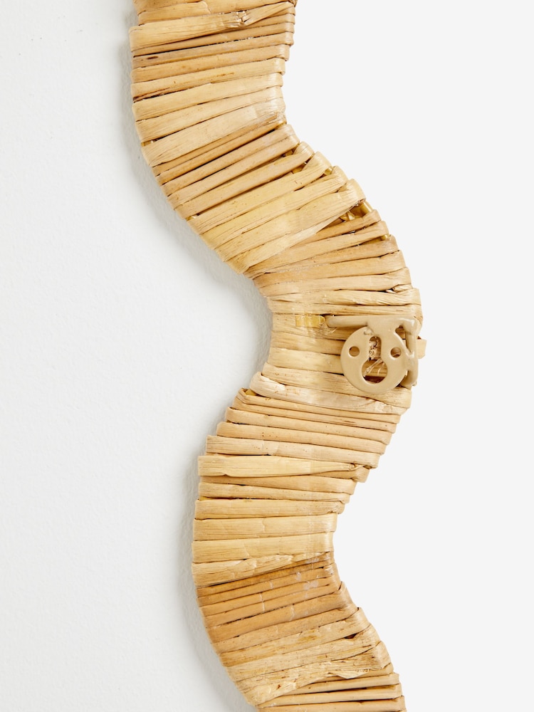Nina Campbell Natural Hand Woven Scallop Frame Wall Mirror - Image 6 of 6