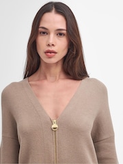 Barbour® International Mondale Knitted Zip Midi Black Dress - Image 3 of 7