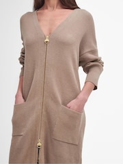 Barbour® International Mondale Knitted Zip Midi Black Dress - Image 5 of 7