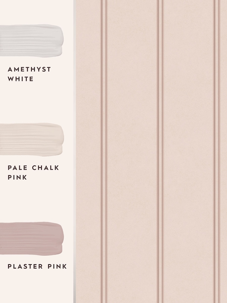Laura Ashley Plaster Pink Chalford Wood Panelling 10M Wallpaper - Image 3 of 3