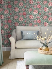 Laura Ashley Fern Green Wild Roses 10M Wallpaper - Image 1 of 3